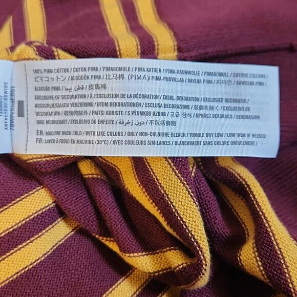 Abercrombie & Fitch Men's Burgundy & Gold Pima Cotton Long Sleeve Sweater SM Y2K - Picture 8 of 9